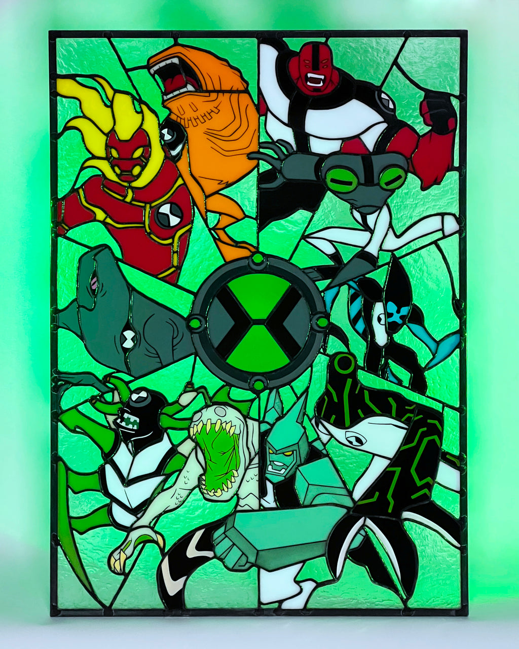 10 Aliens Stained Glass