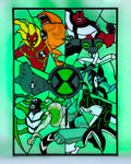 10 Aliens Stained Glass