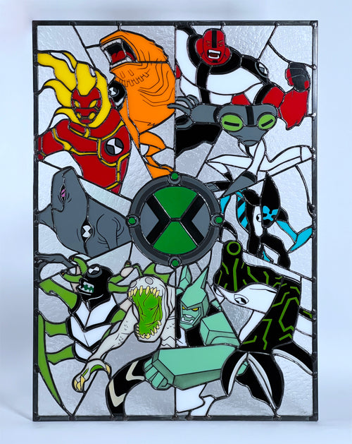 10 Aliens Stained Glass