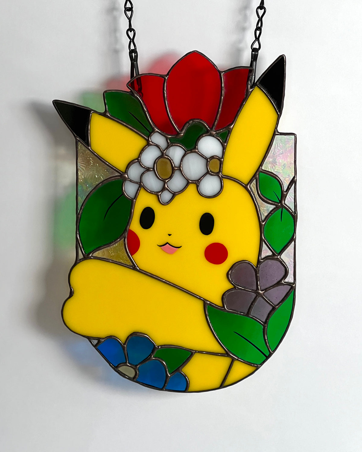 Flower Crown Yellow Mouse Stained Glass